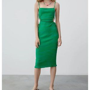 Zara Rib Midi Dress with Cutouts